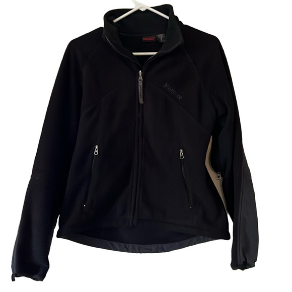 Marmot Jackets & Blazers - Marmot women's fleece zip up jacket black airway pockets‎ mock neck medium